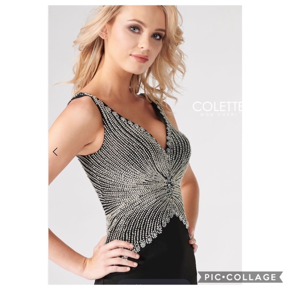 Colette by Mon Cheri long evening Gown - Picture 2 of 5